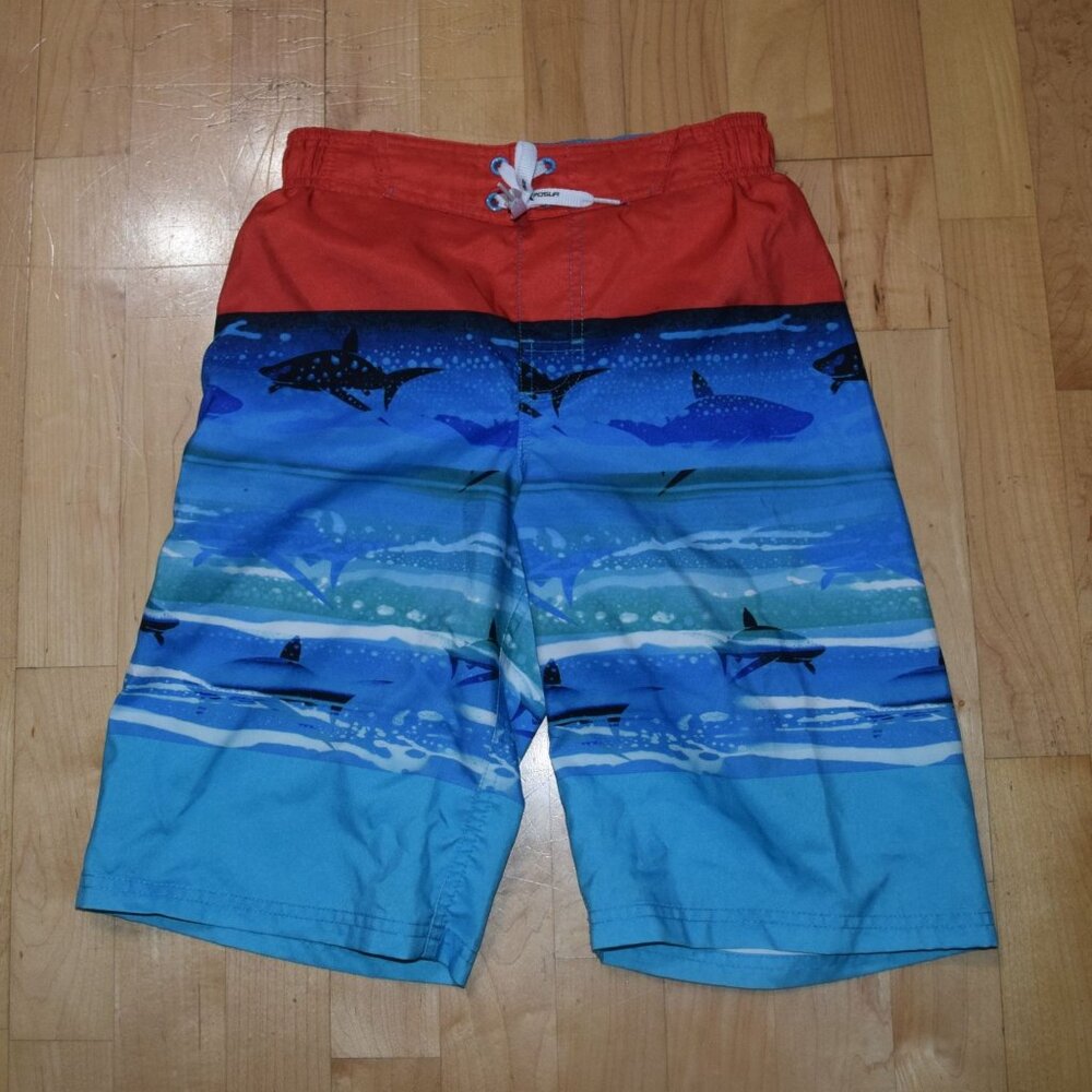 ZERO XPOSUR  Boys' sz M 10/12 Mesh Brief Lined Swim Trunks Board Shorts